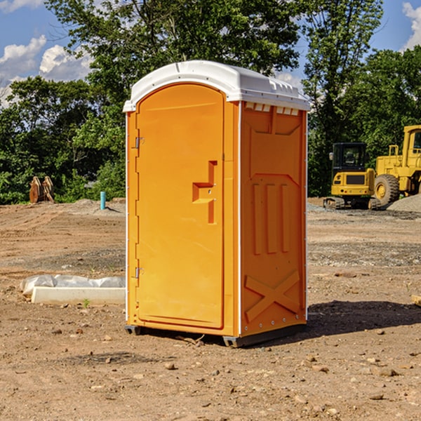 how often are the portable restrooms cleaned and serviced during a rental period in Webster